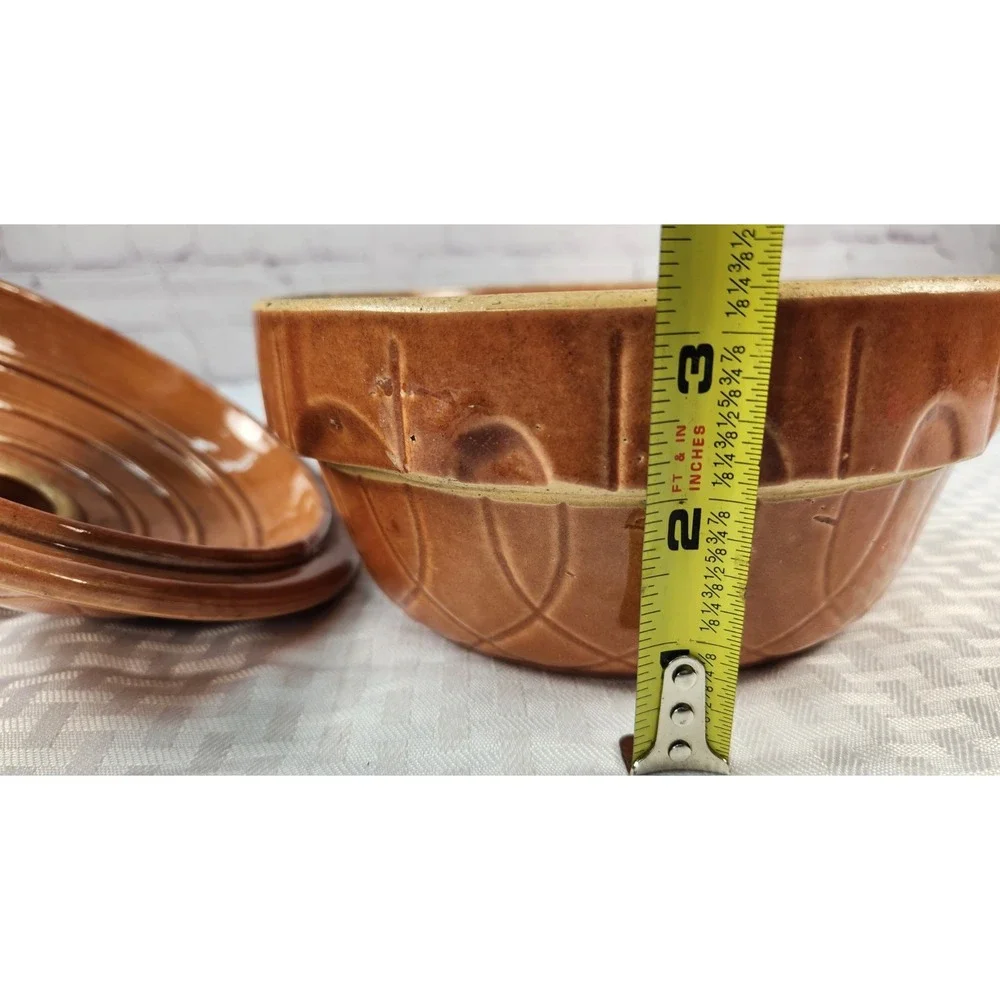 Vintage Watt Pottery Stoneware Lidded Casserole Bowl Brown